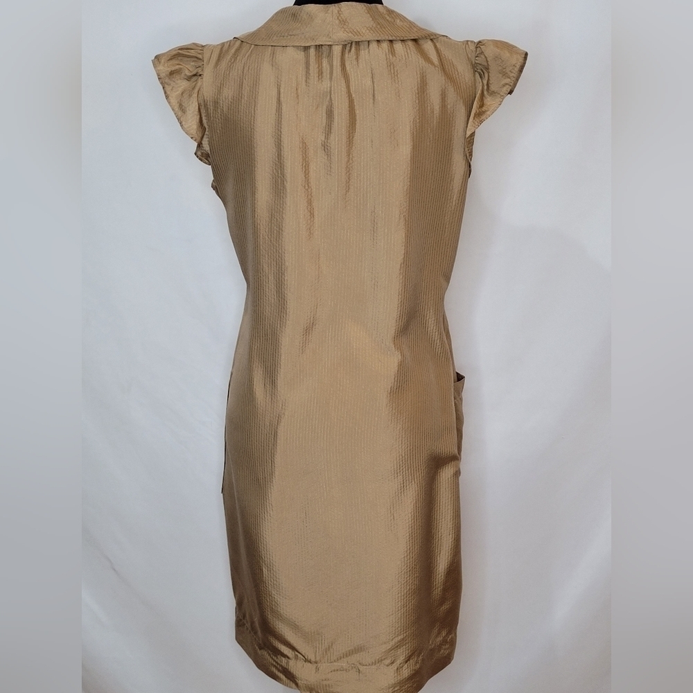 Banana Republic Silk Sleeveless Ruffled Shift Dress - Size 6 - Picture 4 of 10